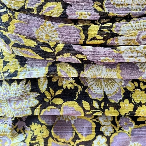 Zara Floral Chiffon Ruched One Shoulder Mini Dress Size XS - Picture 10 of 11